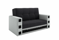 Lila II. 2-es kanapé 5. kép világosszürke- fekete